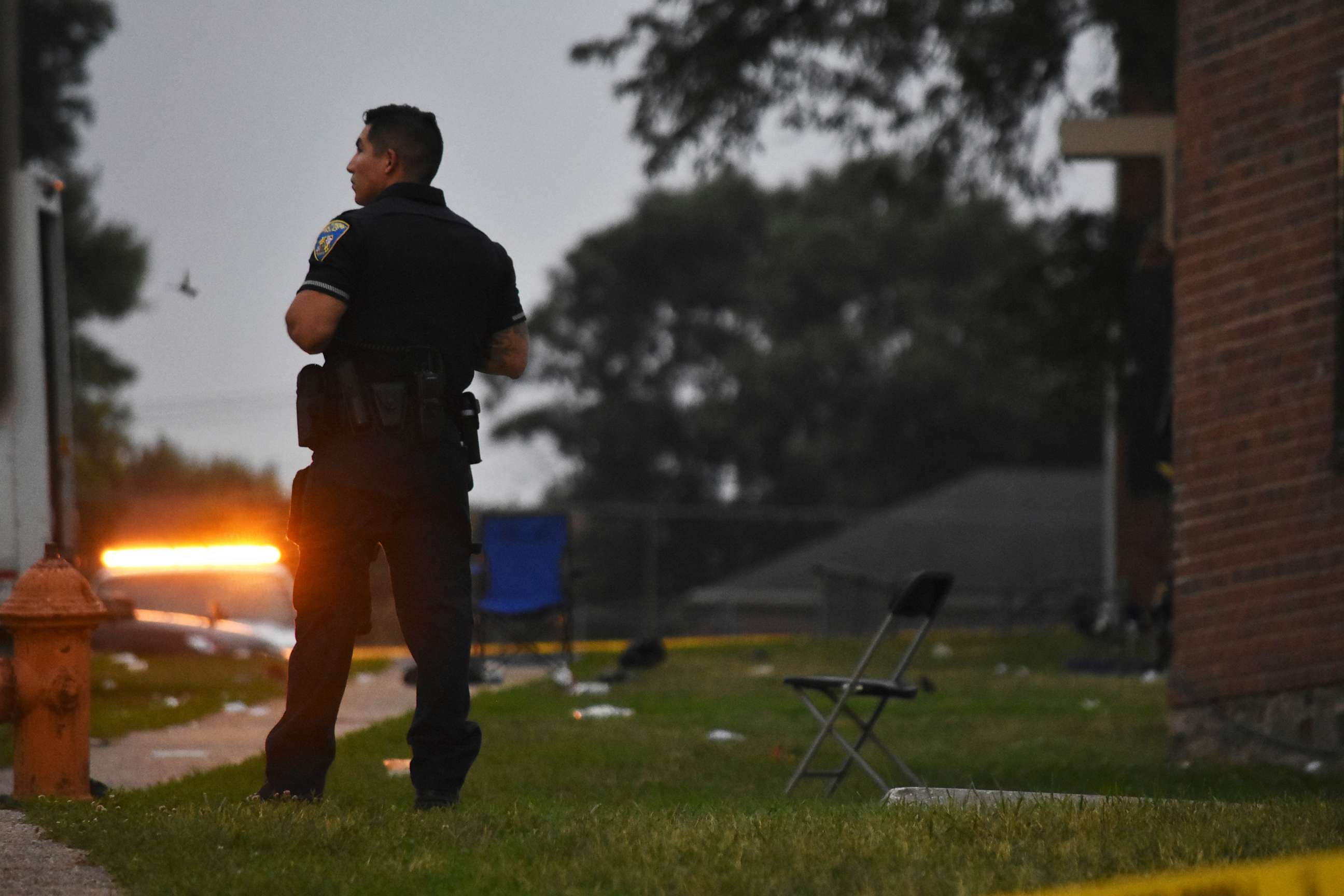 PHOTO: Police is on the scene of a mass shooting incident at 800 block of Gretna Court in the Southern District, in Baltimore, on July 2, 2023.