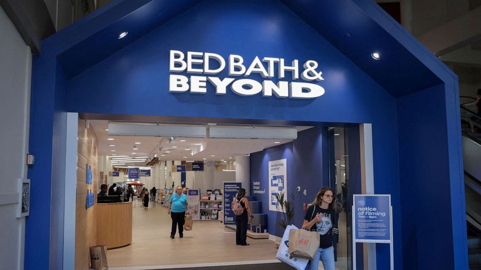 FILE PHOTO: A person exits a Bed Bath & Beyond store in Manhattan, New York City, June 29, 2022.