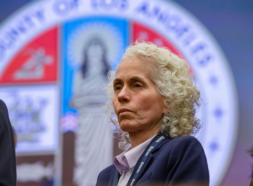 PHOTO: Los Angeles County Public Health Director Barbara Ferrer takes questions at a news conference in Los Angeles, Mar. 12, 2020.