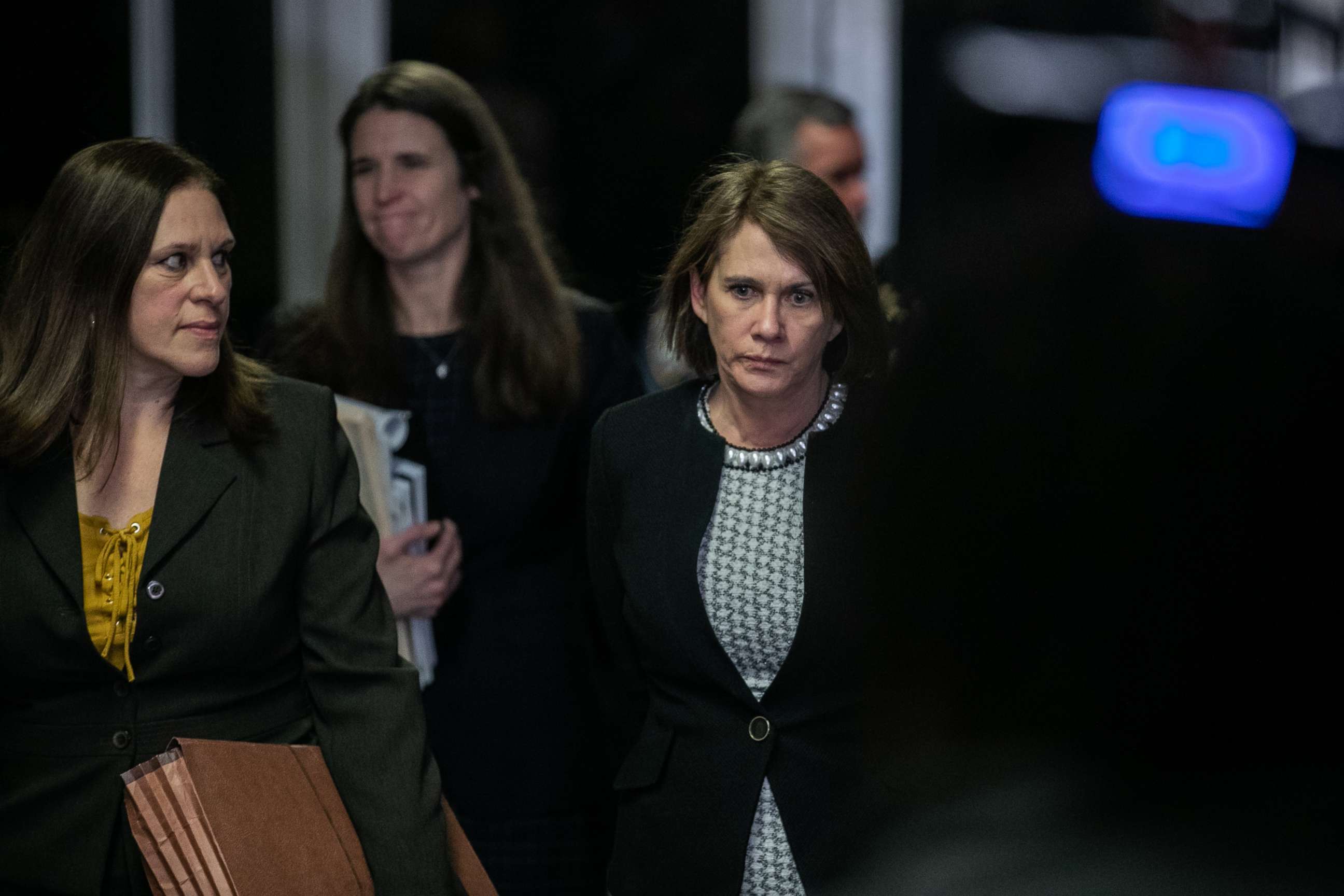 PHOTO: Forensic psychologist Dr. Barbara Ziv leaves with Prosecutor Joan Illuzzi-Orbon at New York City Criminal Court for the continuation of this trial, Jan. 24, 2020, in New York City.