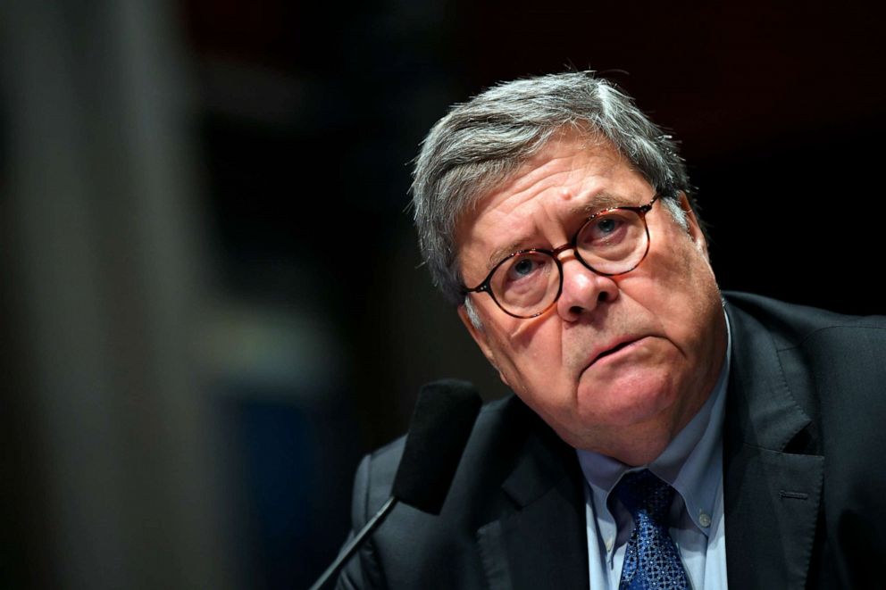 PHOTO: Attorney General William Barr appears before a House Oversight Committee on Capitol Hill in Washington, Tuesday, July 28, 2020.