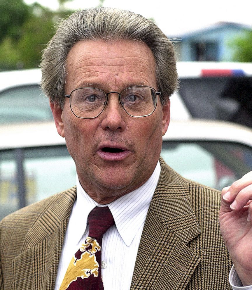 PHOTO: State Attorney Barry Krischer answers questions outside the New Macedonia Baptist Church in Riviera Beach, June 8, 2000.