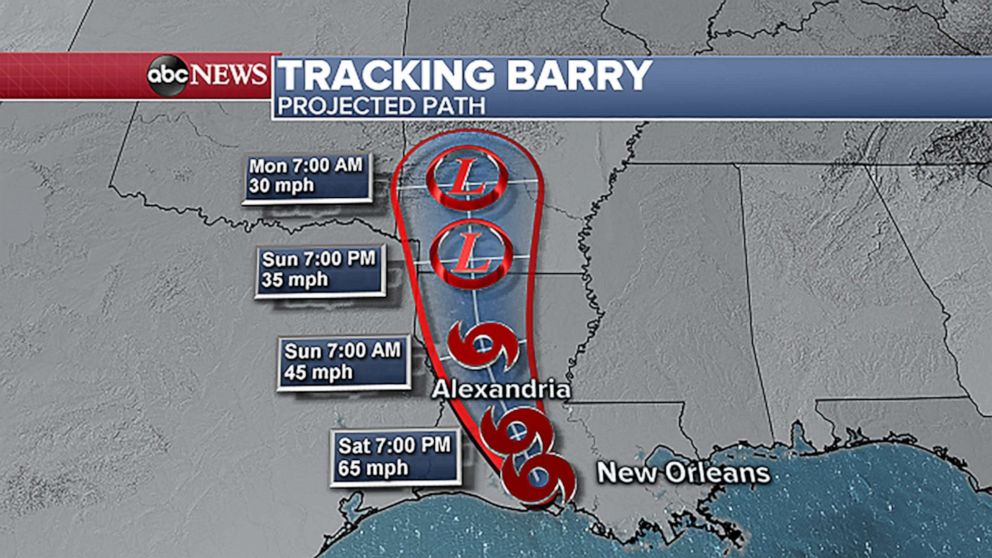 PHOTO: Barry’s projected path.