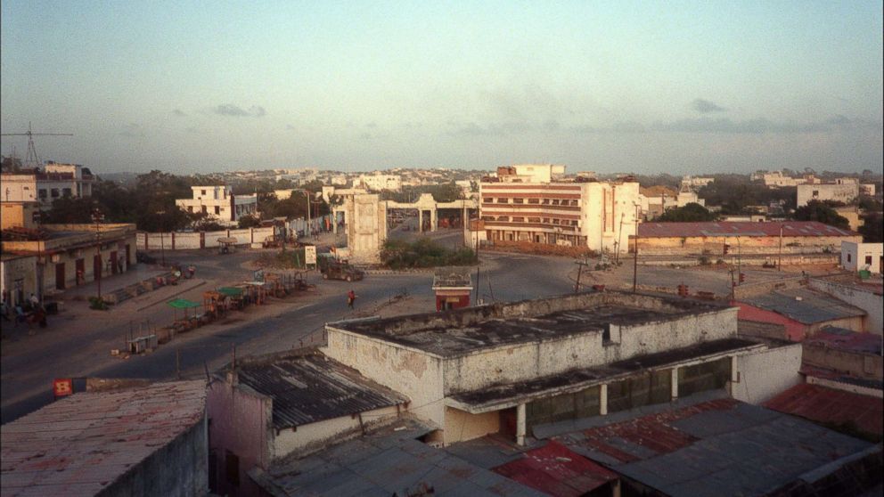 PHOTO: View of Mogadishu taken, Oct. 4, 1993, where a senior UN official confirmed that 12 US soldiers were killed following a battle with fugitive warlord Mohamad Farah Aidid's militia.