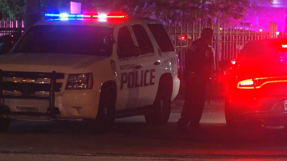 PHOTO: Police are at the scene of an officer-involved shooting in Baytown, Texas, May 13, 2019.