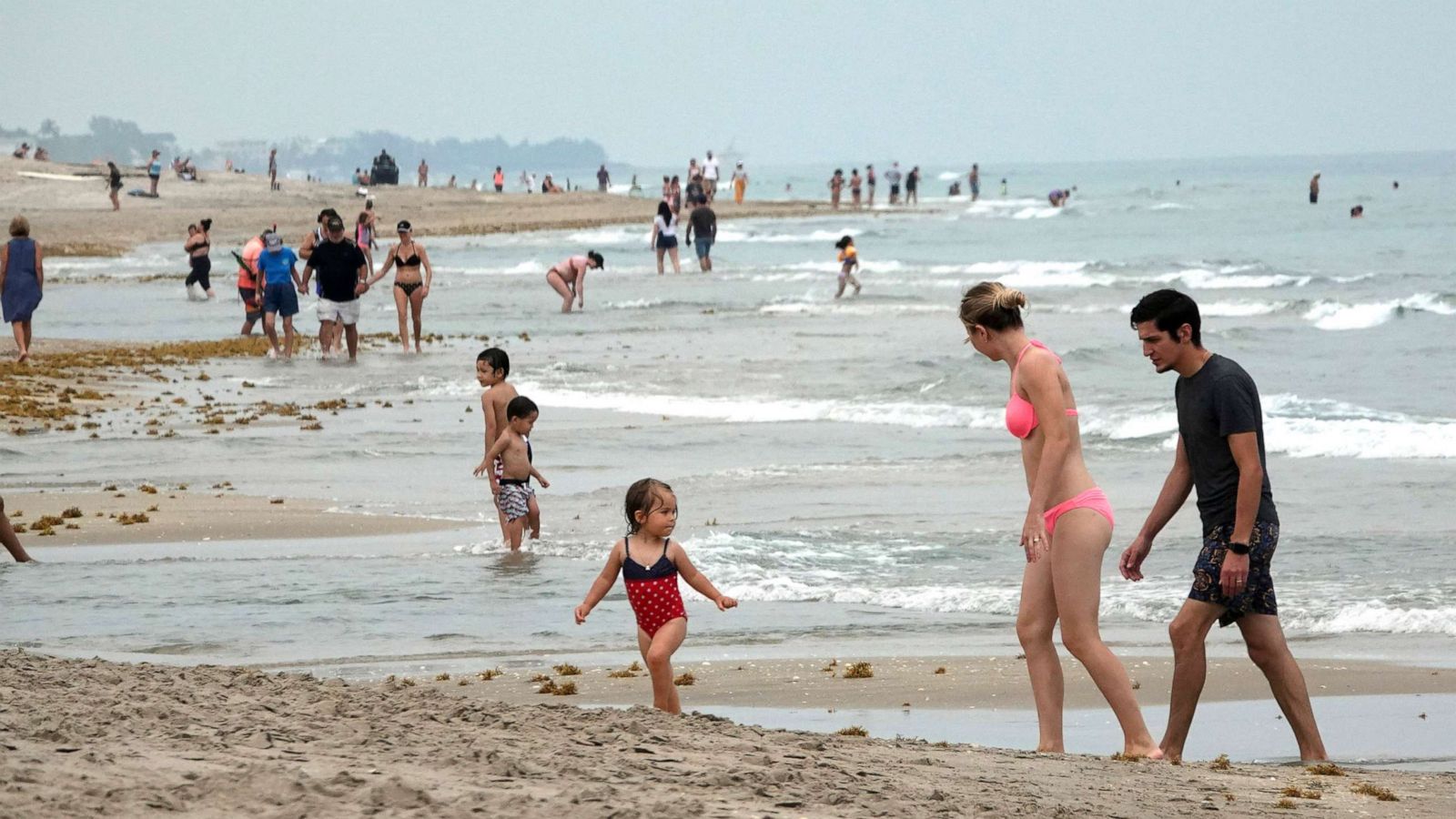 PHOTO: Social distancing rules are in effect in Delray Beach, Fla., as the beaches reopened, May 18, 2020, as part of the Palm Beach County Beach reopening.