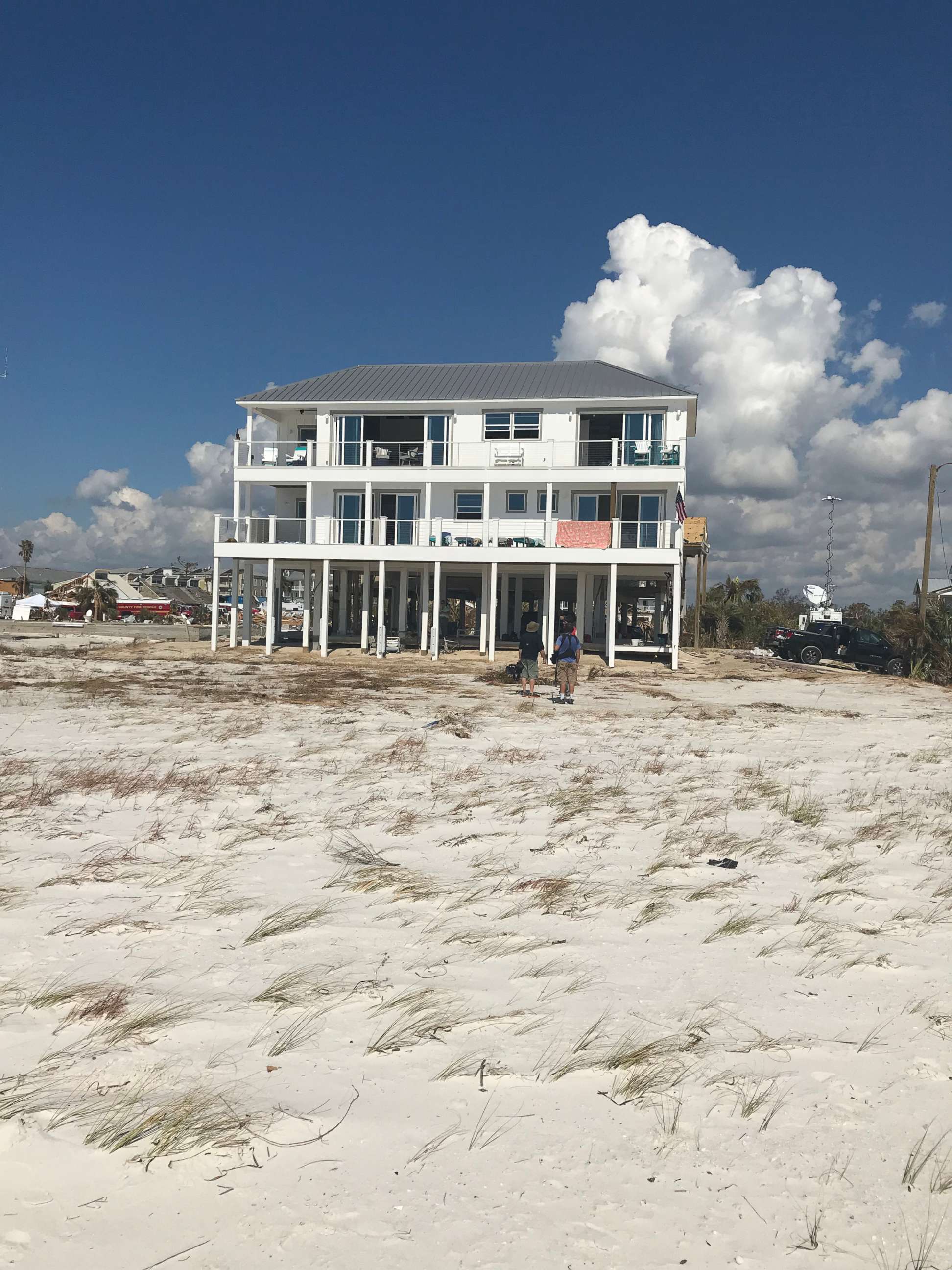 PHOTO: A photo of Dr. Lebron Lackey's newly-built Mexico Beach, Florida, home taken Oct. 15, 2018. The house survived Hurricane Michael nearly untouched.