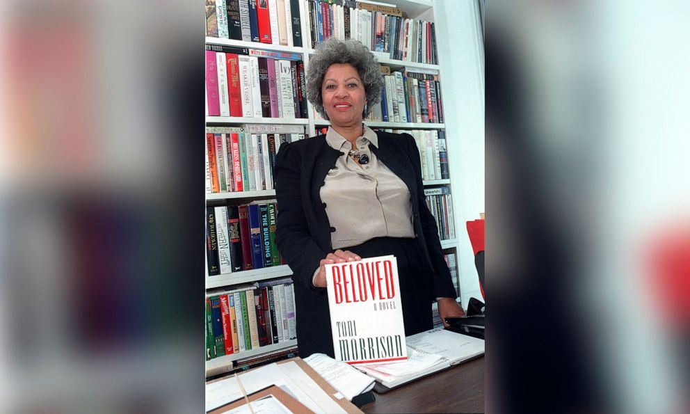 PHOTO: Author Toni Morrison poses with a copy of her book "Beloved" on Sept., 1987 in New York. 