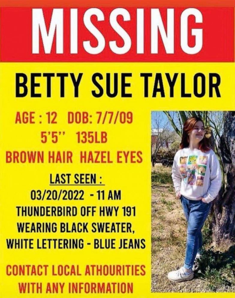 PHOTO: A missing poster for Betty Taylor.