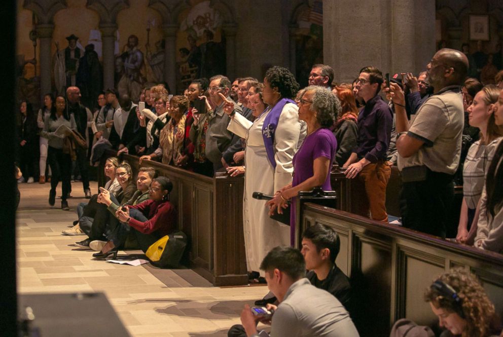 PHOTO: Attendance was high for mass at Grace Cathedral in San Francisco, April 25, 2018. The Beyonce-themed mass featuring music from the pop star mixed in with prayers, readings and preaching led by Reverend Yolanda Norton.