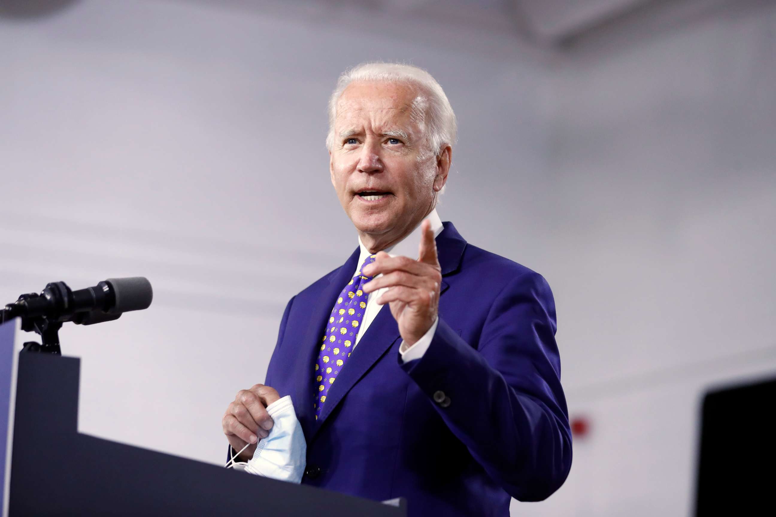 PHOTO: Joe Biden speaks at a campaign event at the William "Hicks" Anderson Community Center in Wilmington, Del., July 28, 2020.
