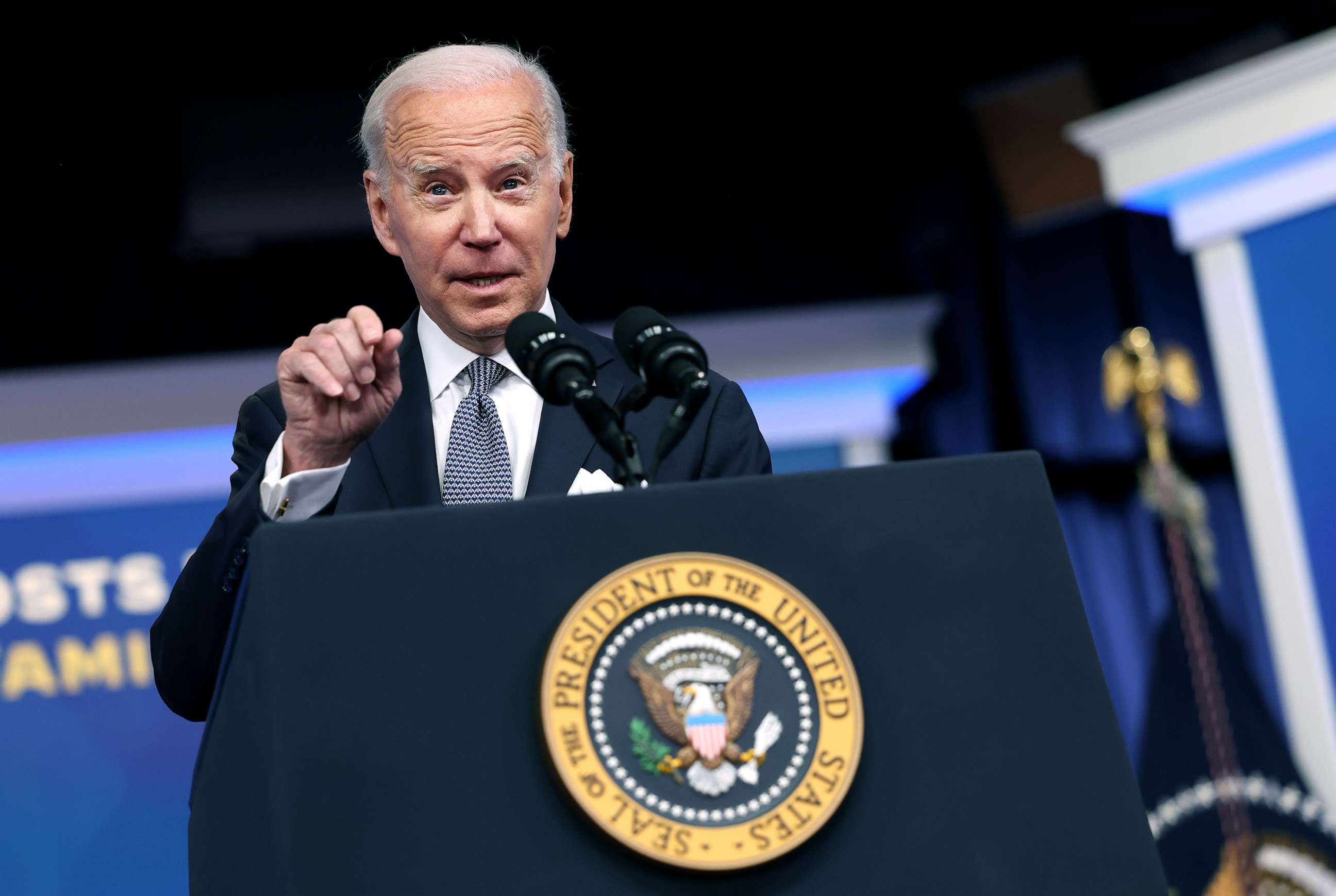 PHOTO: President Joe Biden takes questions from reporters on classified documents as he delivers remarks on the economy and inflation, Jan. 12, 2023, in Washington, D.C.