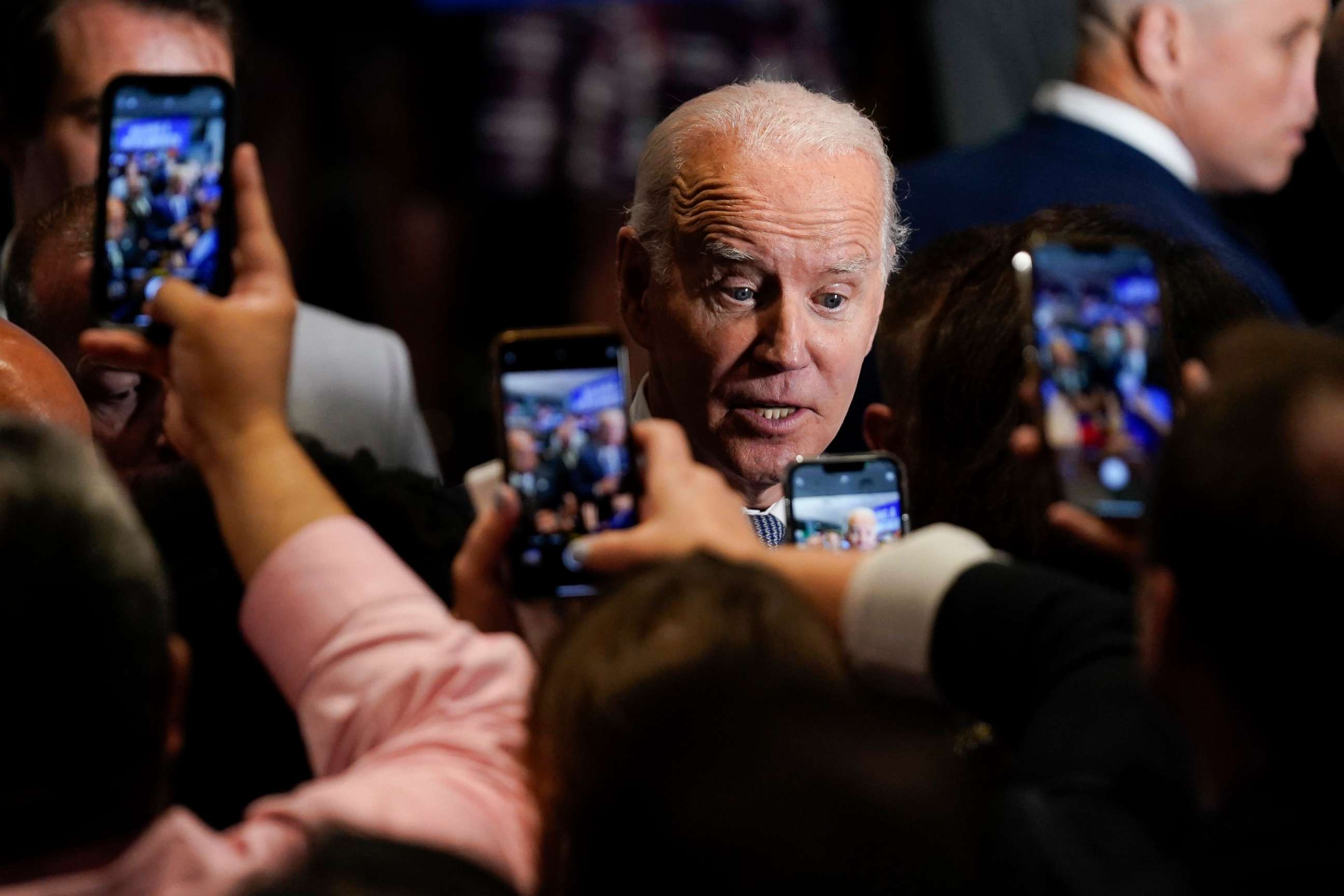 PHOTO: President Joe Biden greets people after speaking during a Democratic National Committee event at the National Education Association Headquarters, Sept. 23, 2022, in Washington.