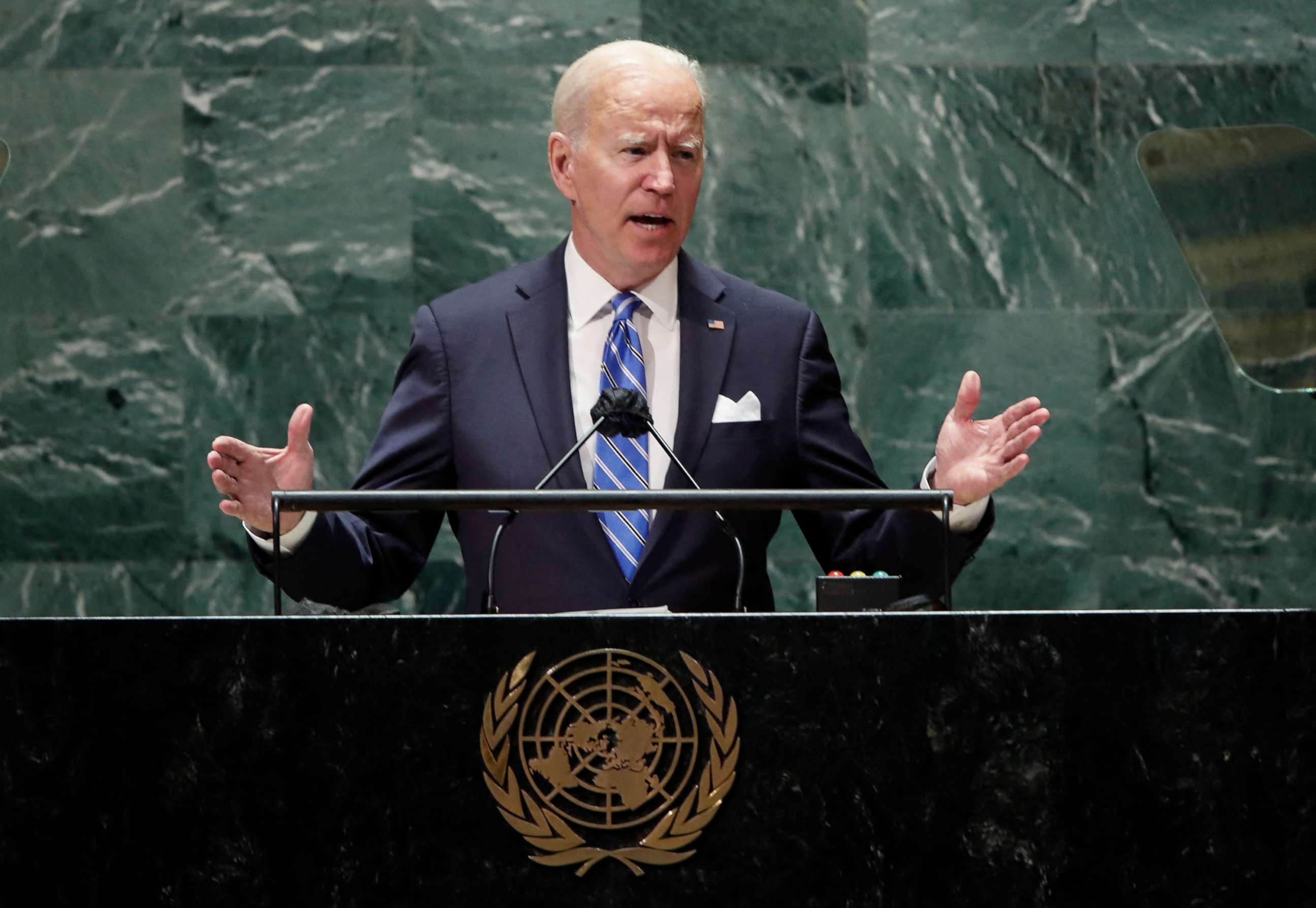 PHOTO: President Joe Biden addresses the 76th Session of the UN General Assembly on Sept. 21, 2021, in New York.