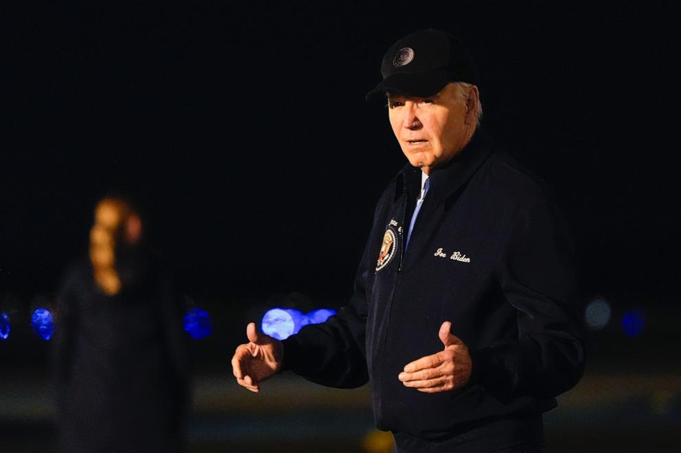 PHOTO: President Joe Biden walks to his car after stepping off of Air Force One at Dover Air Force Base in Delaware, Wednesday, July 17, 2024.