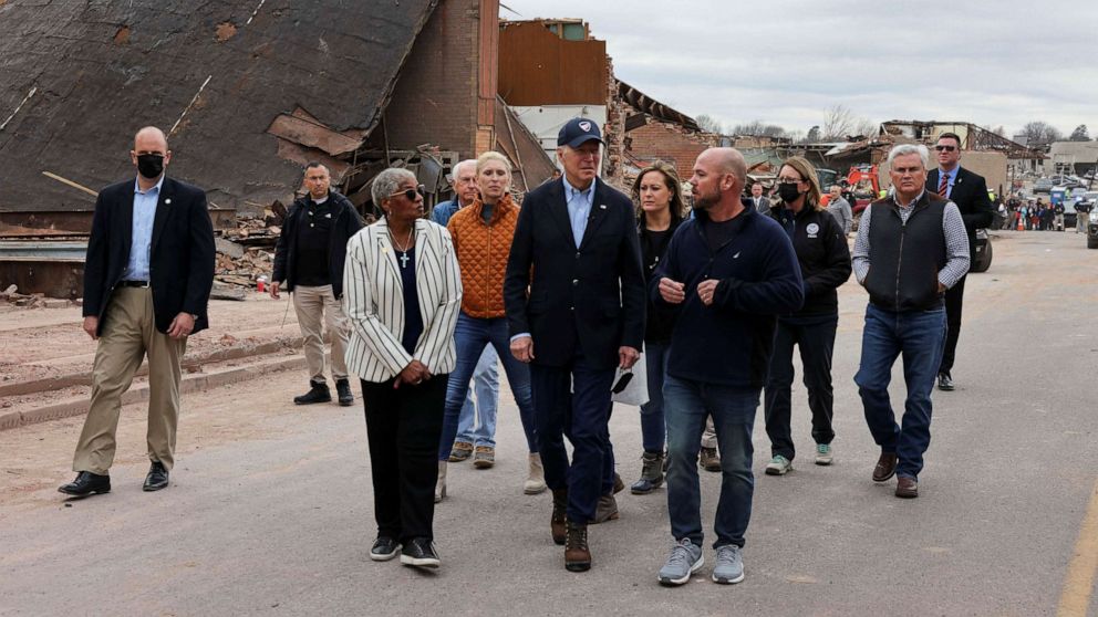 Biden inspects ‘unbelievable’ hurricane damage in Kentucky, pledges federal aid