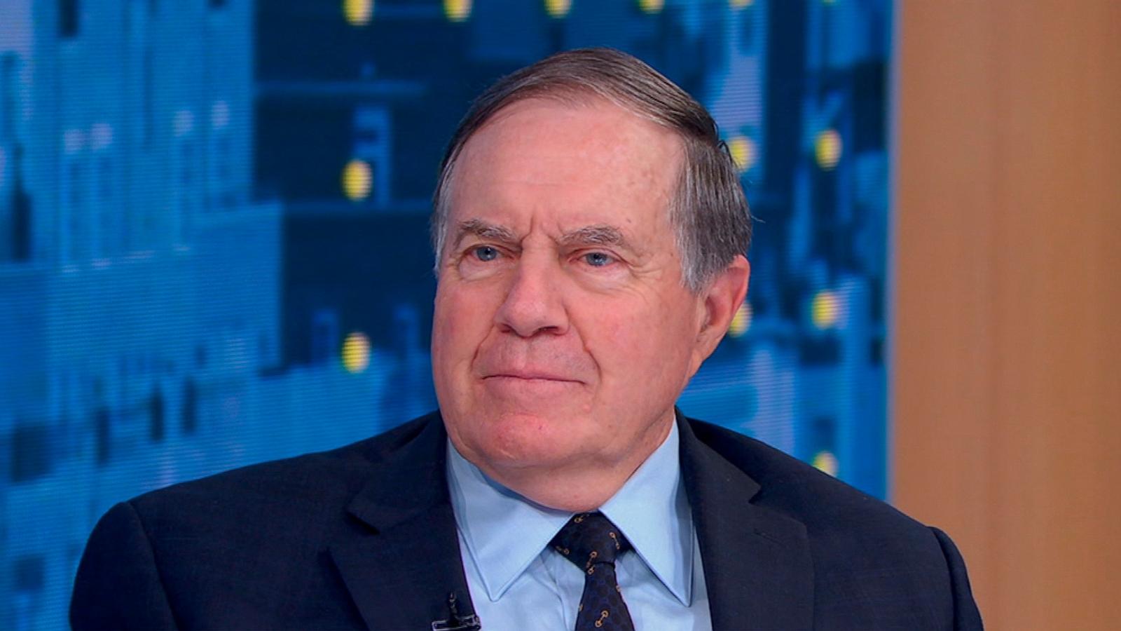 University of North Carolina football coach Bill Belichick speaks with ABC News in an interview on "Good Morning America," May 16, 2025.