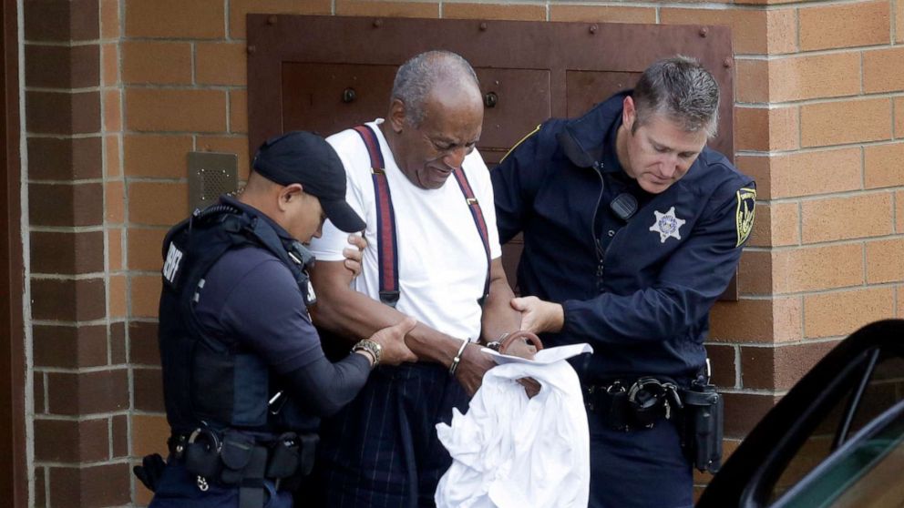 PHOTO: Bill Cosby is escorted out of the Montgomery County Correctional Facility Tuesday Sept. 25, 2018 in Eagleville, Pa., following his sentencing to three-to-10-year prison sentence for sexual assault.
