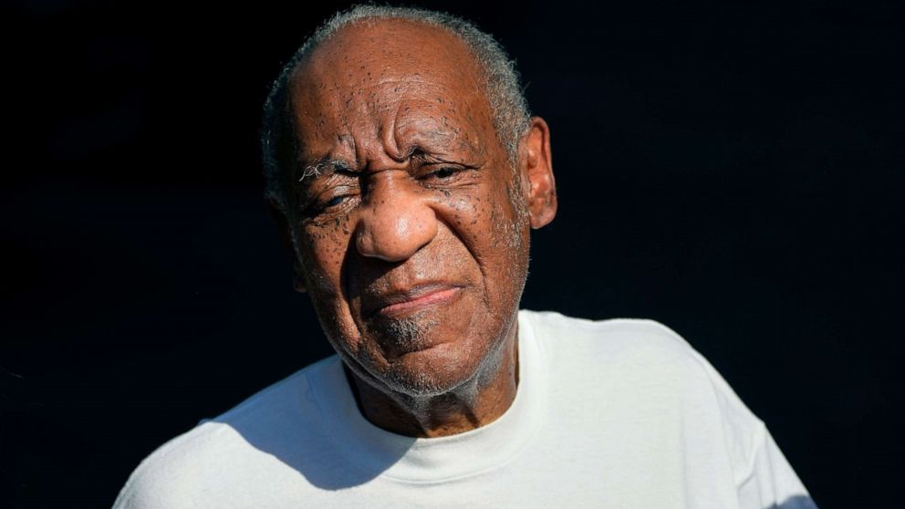 PHOTO: Bill Cosby greets members of the press outside his home in Elkins Park, Pa., June 30, 2021, after being released from prison.