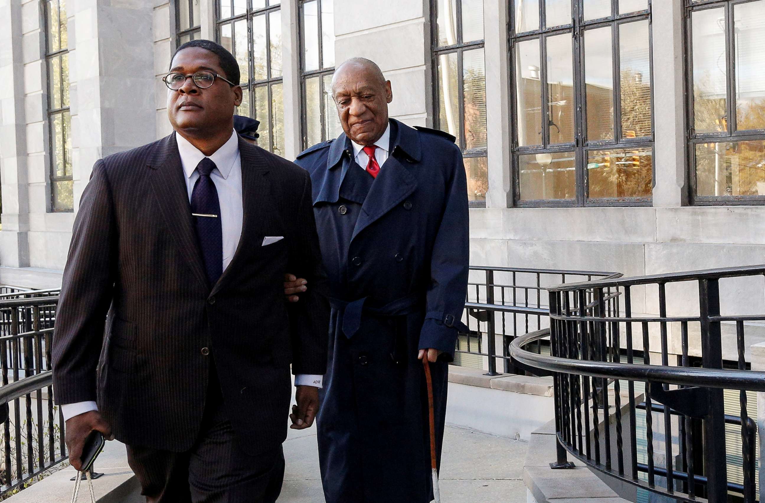 PHOTO: Actor and comedian Bill Cosby arrives with his spokesman Andrew Wyatt for deliberations at his sexual assault retrial at the Montgomery County Courthouse in Norristown, Pa., April 26, 2018.