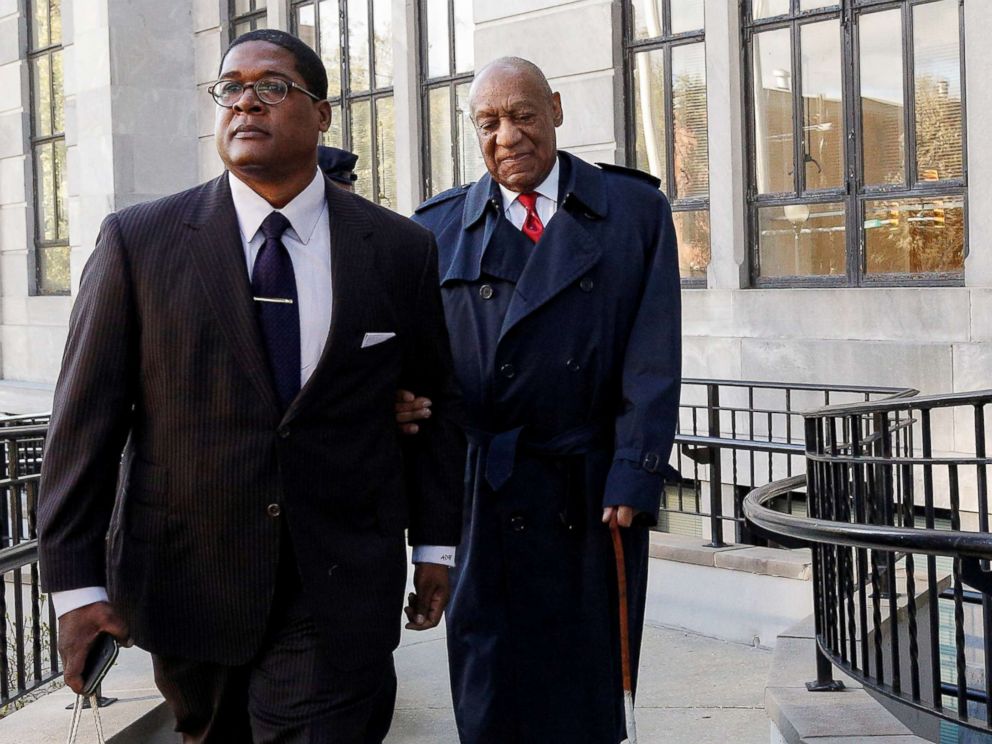 PHOTO: Actor and comedian Bill Cosby arrives with his spokesman Andrew Wyatt for deliberations at his sexual assault retrial at the Montgomery County Courthouse in Norristown, Pa., April 26, 2018.