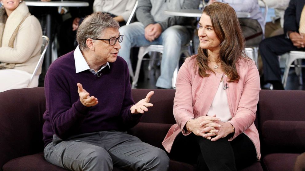 Bill and Melinda Gates appear on "Good Morning America" on the ABC television network, Feb. 13, 2018.