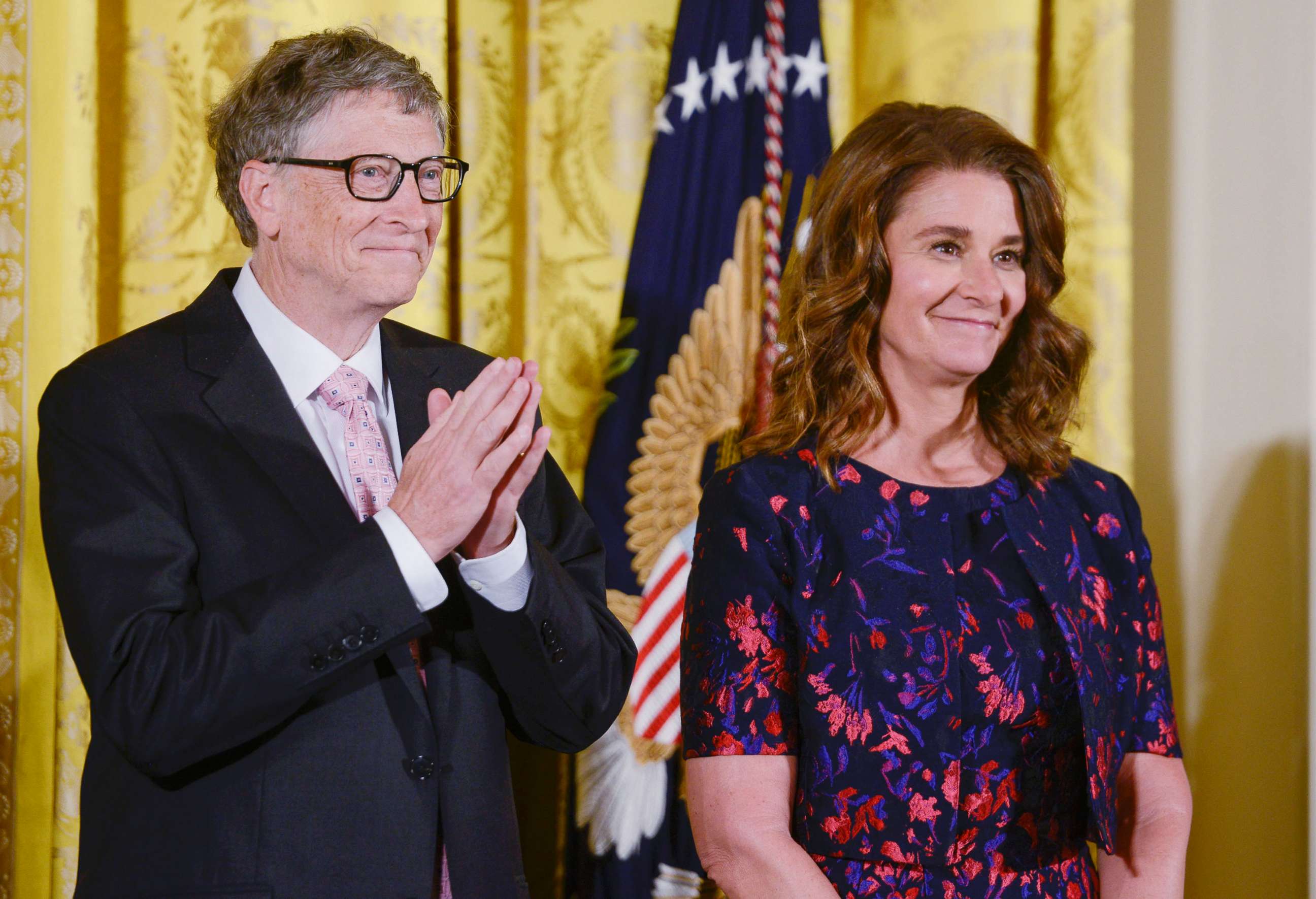 PHOTO: Bill and Melinda Gates are presented with the 2016 Presidential Medal Of Freedom by President Obama at White House, Nov. 22, 2016, in Washington.