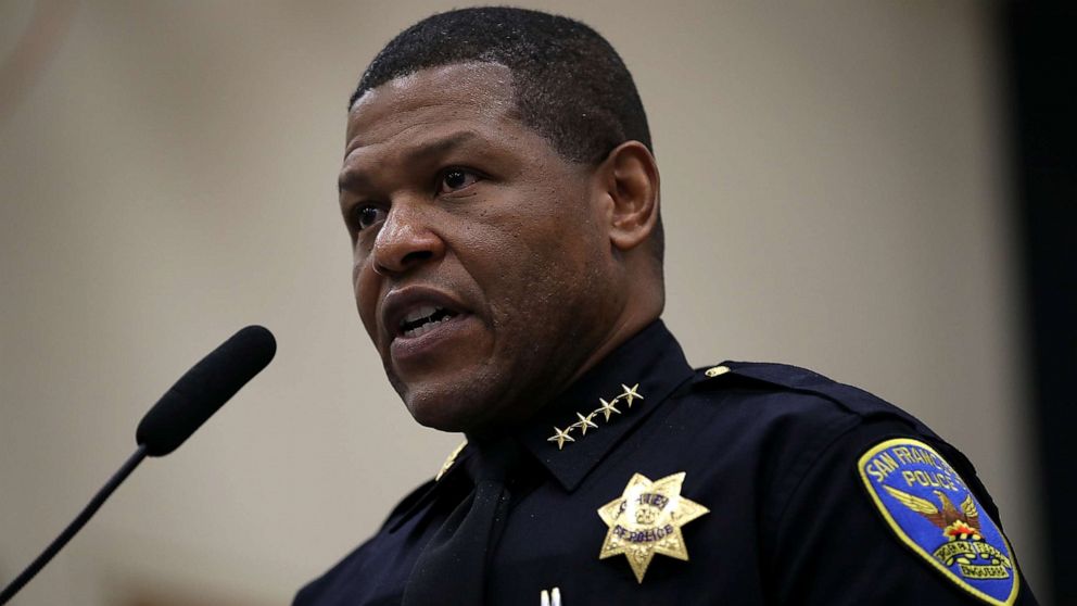 PHOTO: San Francisco police chief Bill Scott speaks during a news conference at the San Francisco Police Academy, May 15, 2018 in San Francisco.