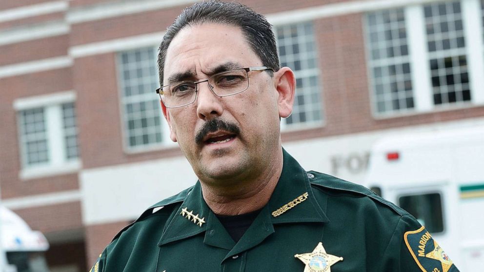 PHOTO: Marion County Sheriff Billy Woods speaks during a press conference after a shooting at Forest High School, April 20, 2018, in Ocala, Florida.
