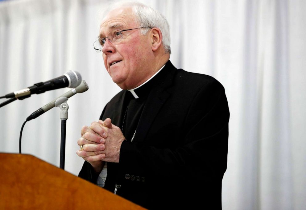 PHOTO: Bishop Richard Malone, Bishop of Buffalo, speaks during a news conference Monday, Nov. 5, 2018, in Cheektowaga, N.Y.