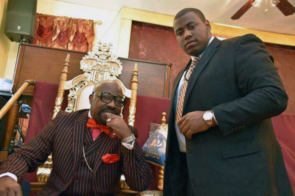 PHOTO: Bishop William Harrell Jr. with his son Jonathan Harrell. Bishop Harrell died from the coronavirus on April 17, 2020.