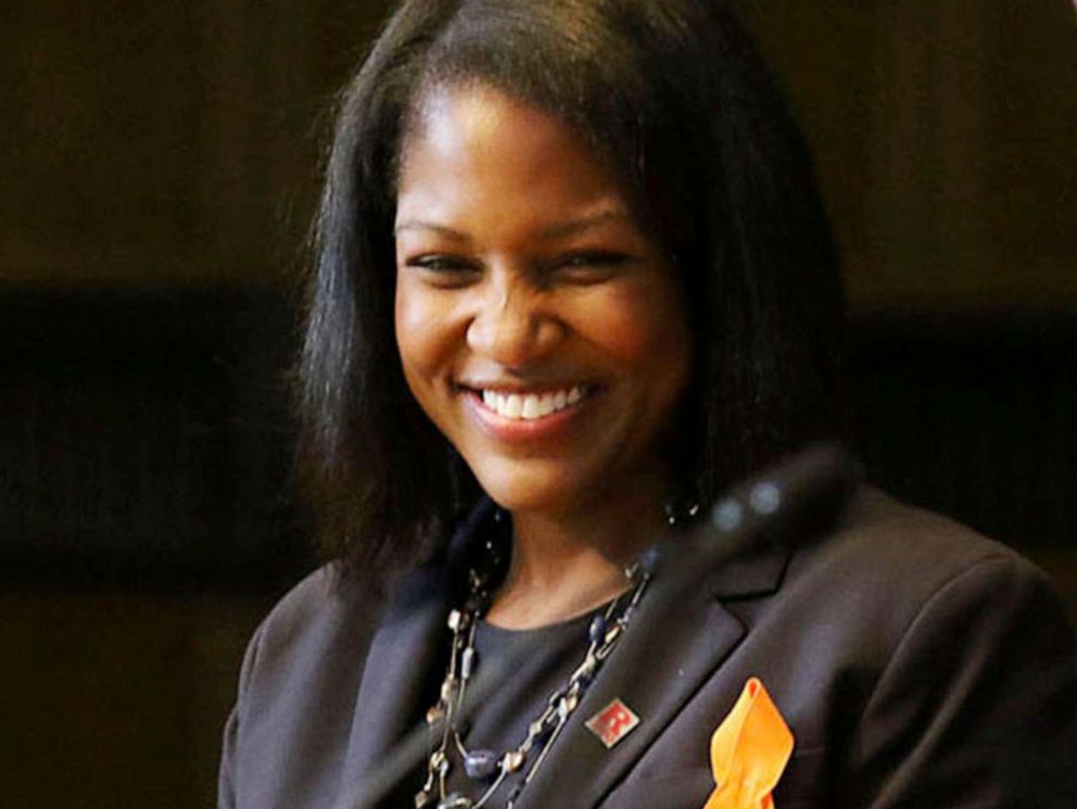 PHOTO: Fabiana Pierre-Louis is nominated to the New Jersey Supreme Court by Gov. Phil Murphy during a during a news conference in Trenton, N.J., June 5, 2020.