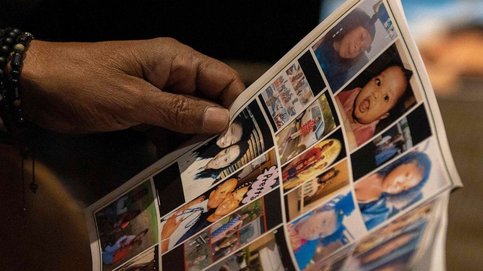 PHOTO: A program displays photos of Ma'Khia Bryant during her funeral in Columbus, Ohio on April 30, 2021.