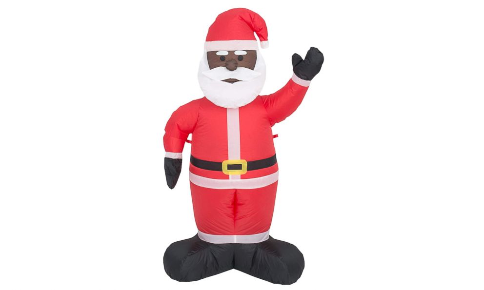 PHOTO: The Costume Agent Inflatable Airblown Indoor and Outdoor Christmas Decoration Black Santa is pictured in a promotional image from Amazon.com.