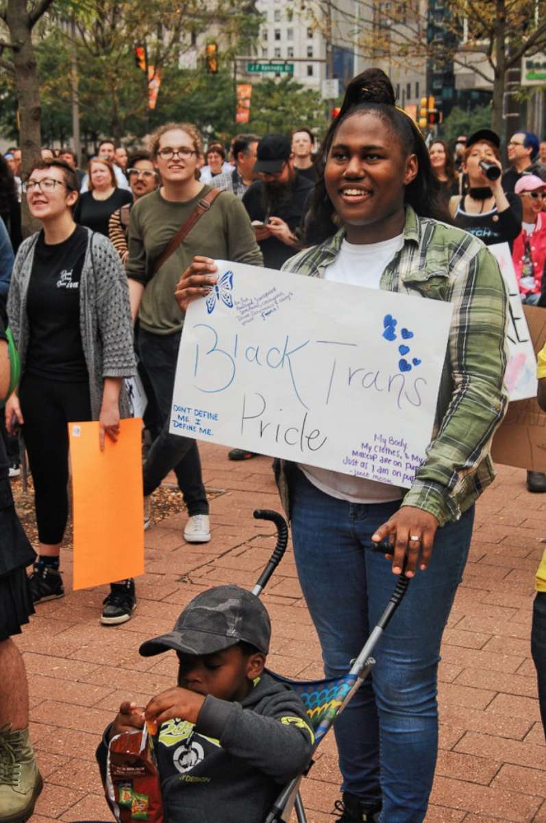 PHOTO: Philadelphia's Transgender community rallied in Love Park in Center City Philadelphia before marching through downtown to demand basic human and civil rights on Oct. 6, 2018.