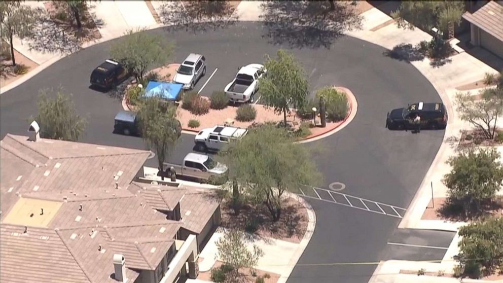 PHOTO: Police at the scene where Anna Mae Blessing allegedly shot and killed her son because he had plans of moving her to an assisted living home, July 2, 2018, in Fountain Hills, Ariz. 