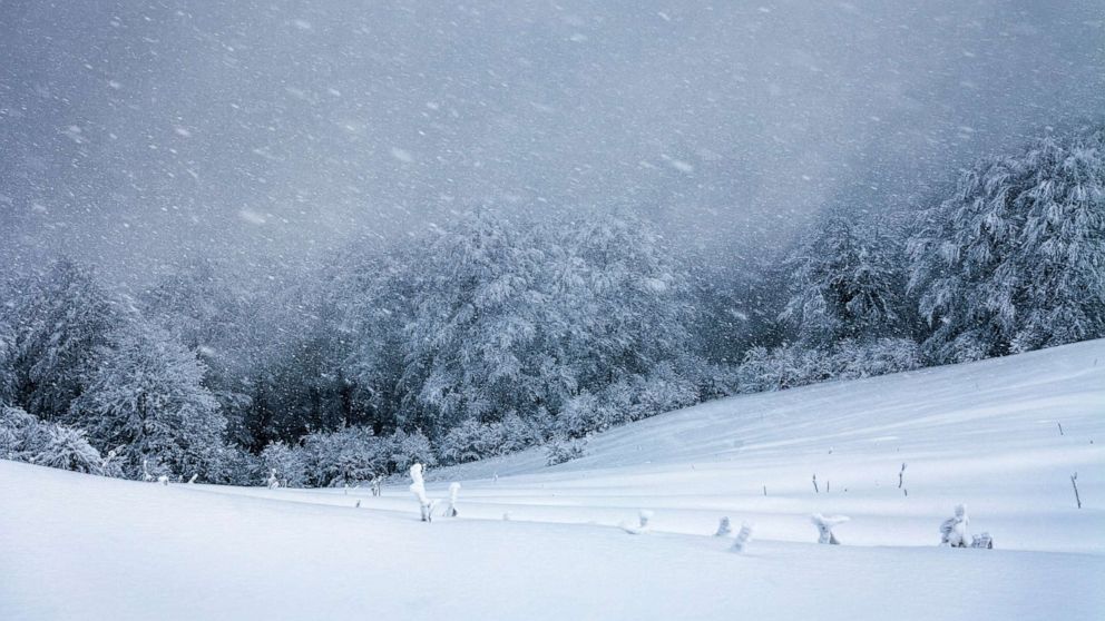 Extreme snowstorm coupled with strong winds 