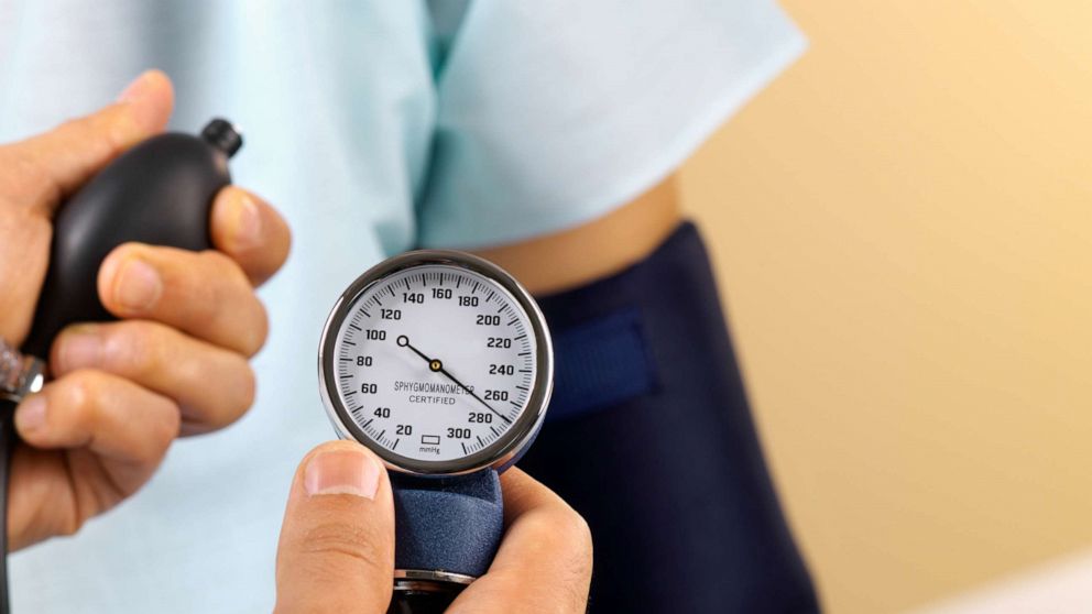 PHOTO: A person's blood pressure appears to be taken in this undated stock photo.