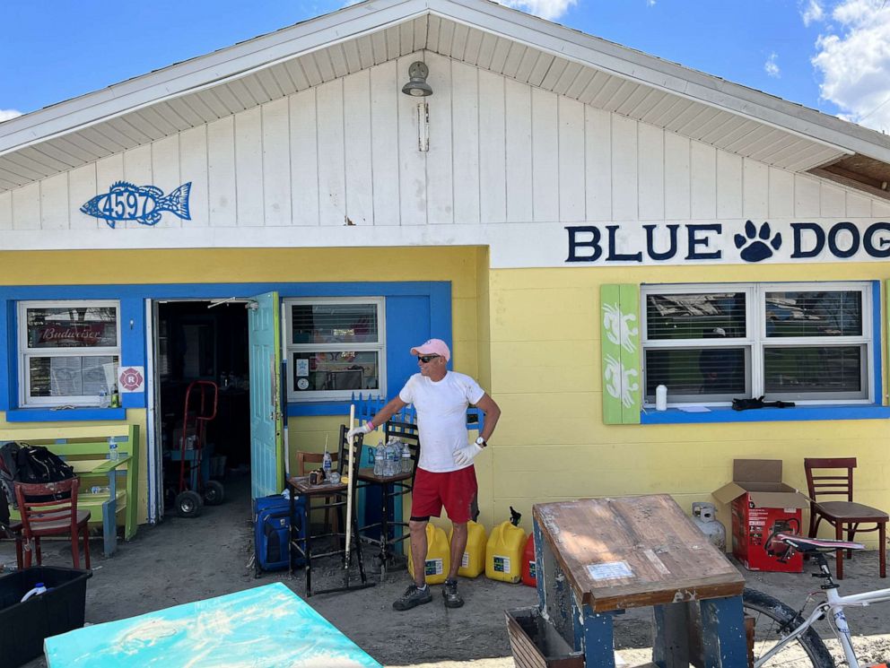PHOTO: The Blue Dog Bar & Grill in Matlacha, Fla., was damaged during Hurricane Ian.