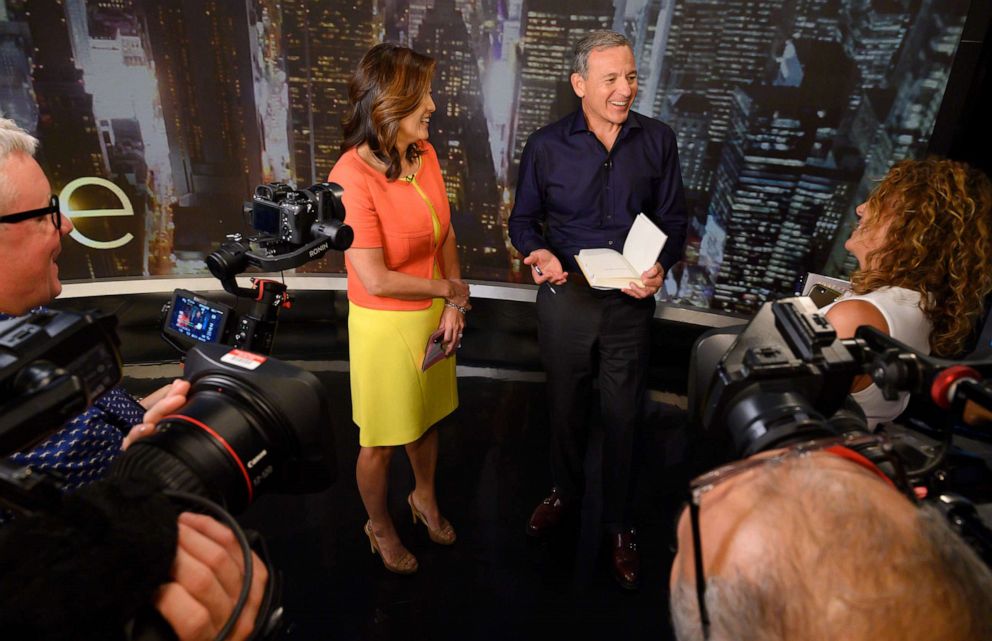 PHOTO: Nightline's co-anchor Juju Chang and Chairman and CEO of The Walt Disney Company Robert Iger discuss his book "The Ride of a Lifetime," his career at The Walt Disney Company and his personal upbringing.