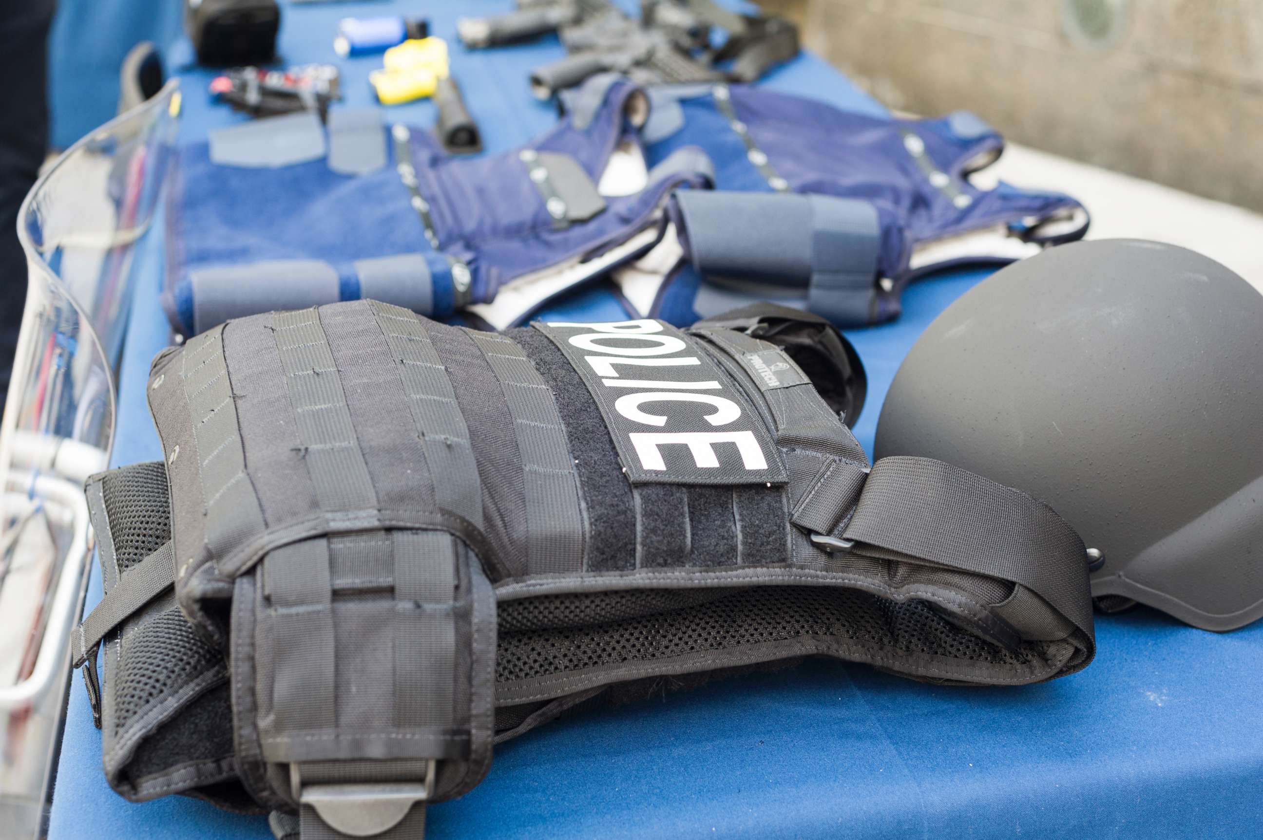 PHOTO: Police body armor is on display.