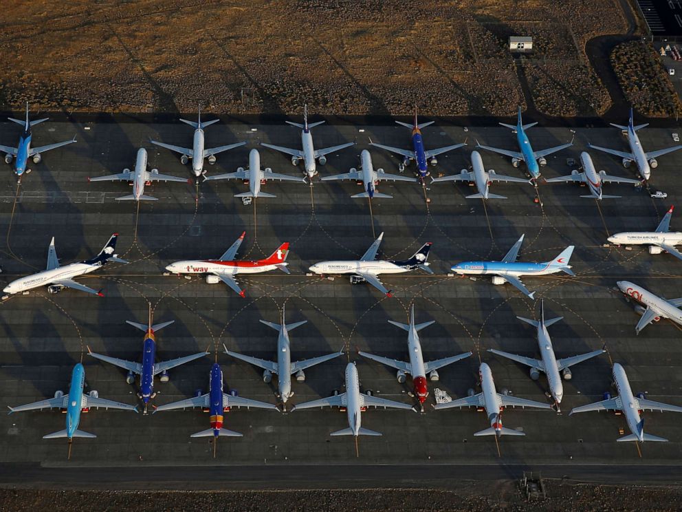 PHOTO: Boeing 737 MAX aircraft at Boeing facilities at the Grant County International Airport in Moses Lake, Washington, Sept. 16, 2019.