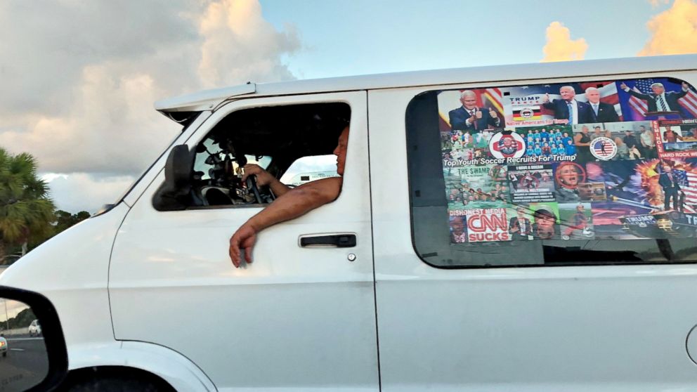 PHOTO: Mail bombing suspect Cesar Sayoc's van is seen in Boca Raton, Fla. on Oct. 18, 2018 in this picture obtained from social media.