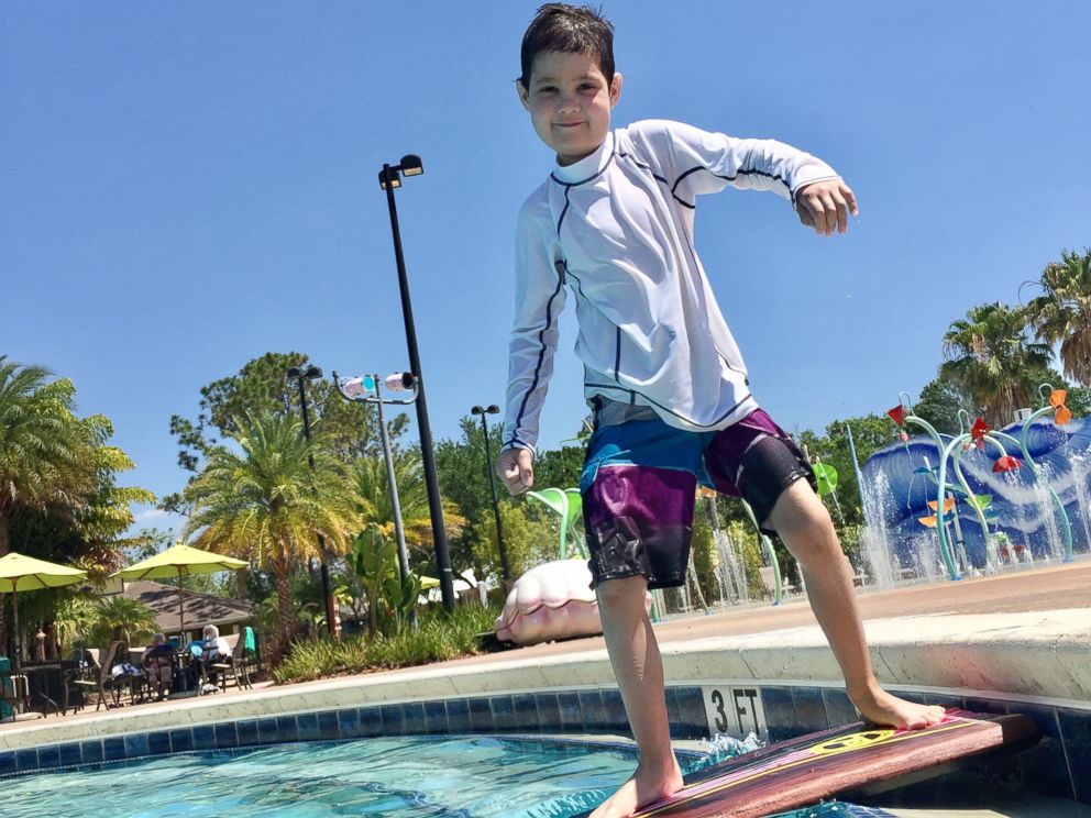 PHOTO: A.J. enjoying time outside during this past summer, after becoming cancer free thanks to a bone marrow donation.