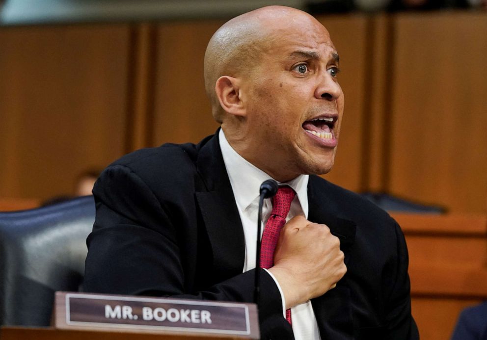 PHOTO: Sen. Cory Booker speaks on the third day of the U.S. Senate Judiciary Committee confirmation hearings on the nomination of Ketanji Brown Jackson to the U.S. Supreme Court, on Capitol Hill in Washington, March 23, 2022.