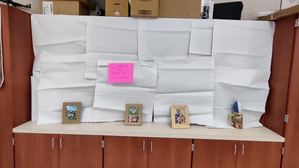PHOTO: Don Falls a teacher at Manatee High School in Florida shared this photo of books covered.
