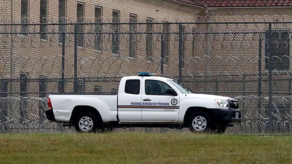 PHOTO: A Federal Bureau of Federal Prisons truck drives past the Federal Medical Center prison in Fort Worth,TX, May 16, 2020. 