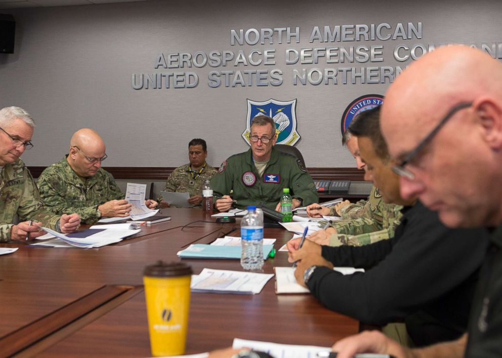 PHOTO: U.S. Air Force General Terrance J. O'Shaughnessy, Commander of the North American Aerospace Defense Command and U.S. Northern Command provides guidance during a planning and operational update briefing, Oct. 28, 2018.