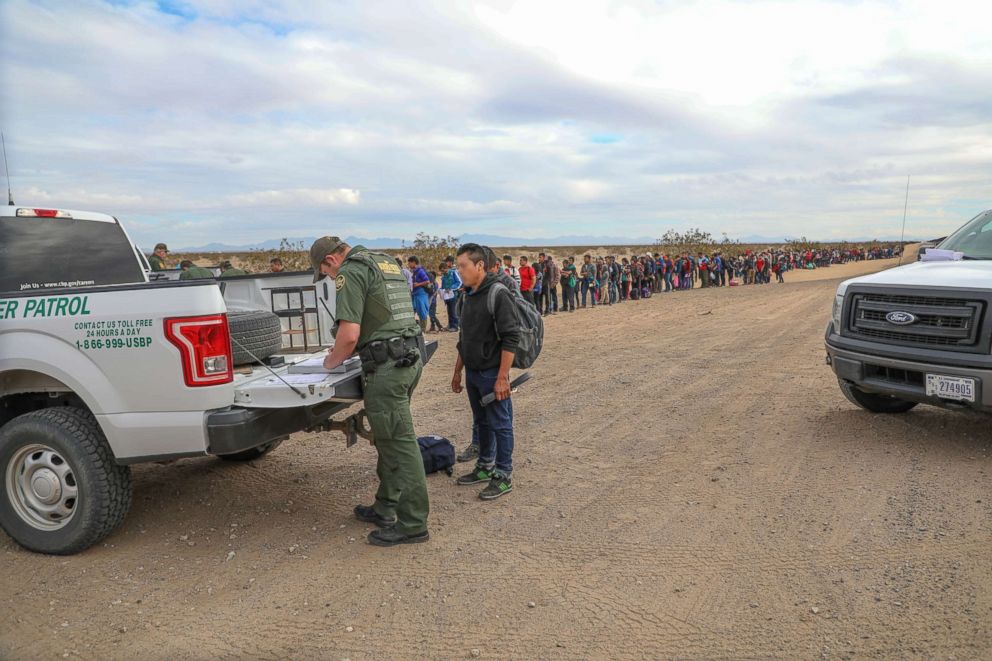   PHOTO: A record group of migrants dug a tunnel under the border wall near Yuma, Arizona, and surrendered to Border Patrol officers to obtain the lighter. ;asylum. 