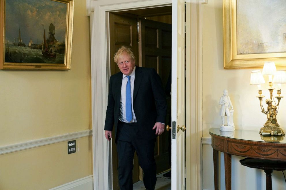 PHOTO: Prime Minister Boris Johnson prepares to meet with U.S. Secretary of State Mike Pompeo at Downing Street, Jan. 30, 2020 in London.